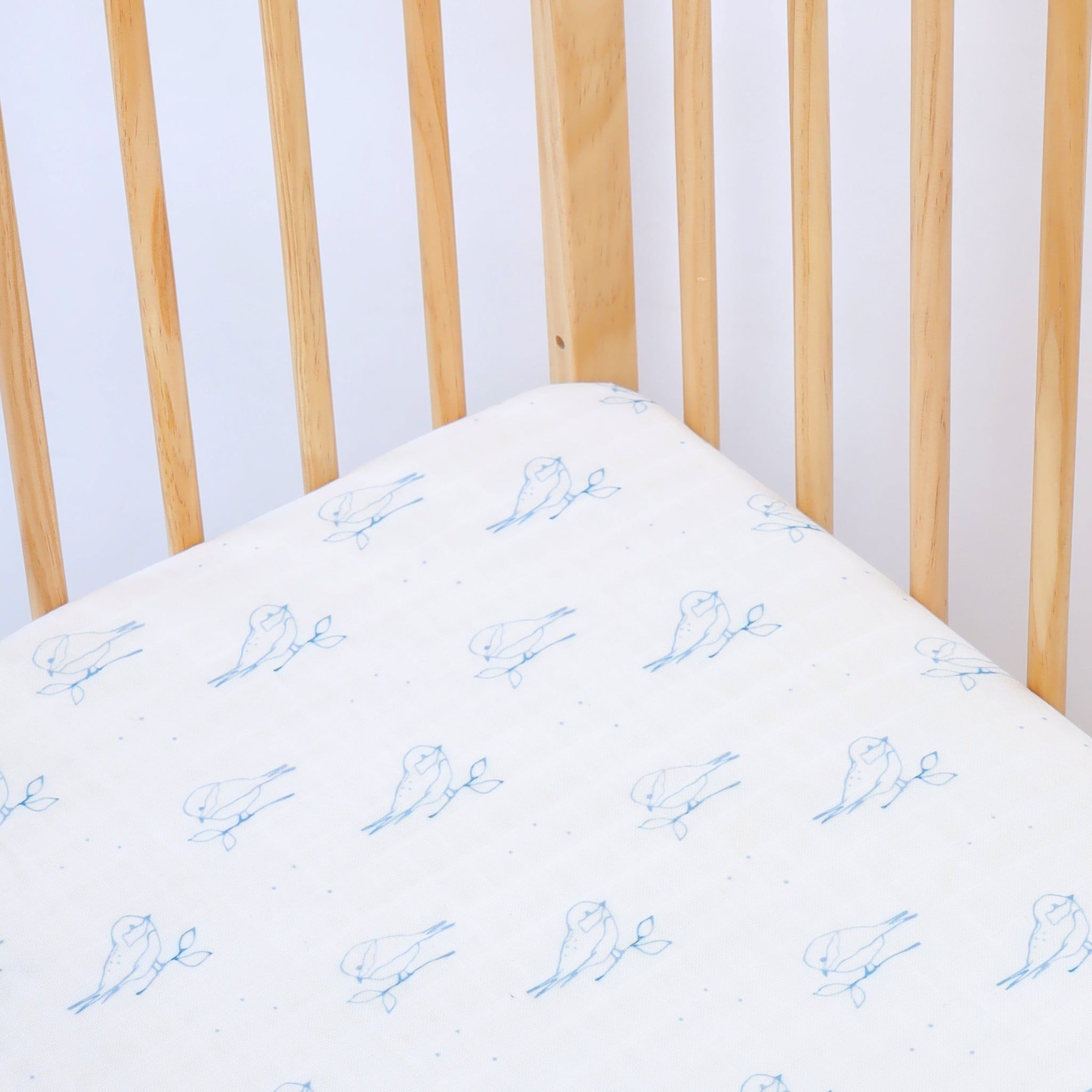 Bluebird Muslin Fitted Cot Sheet